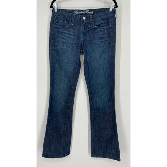 American Eagle True Bootcut Jeans Women's Size 6 Mid Rise Stretch Denim Blue - Picture 1 of 12